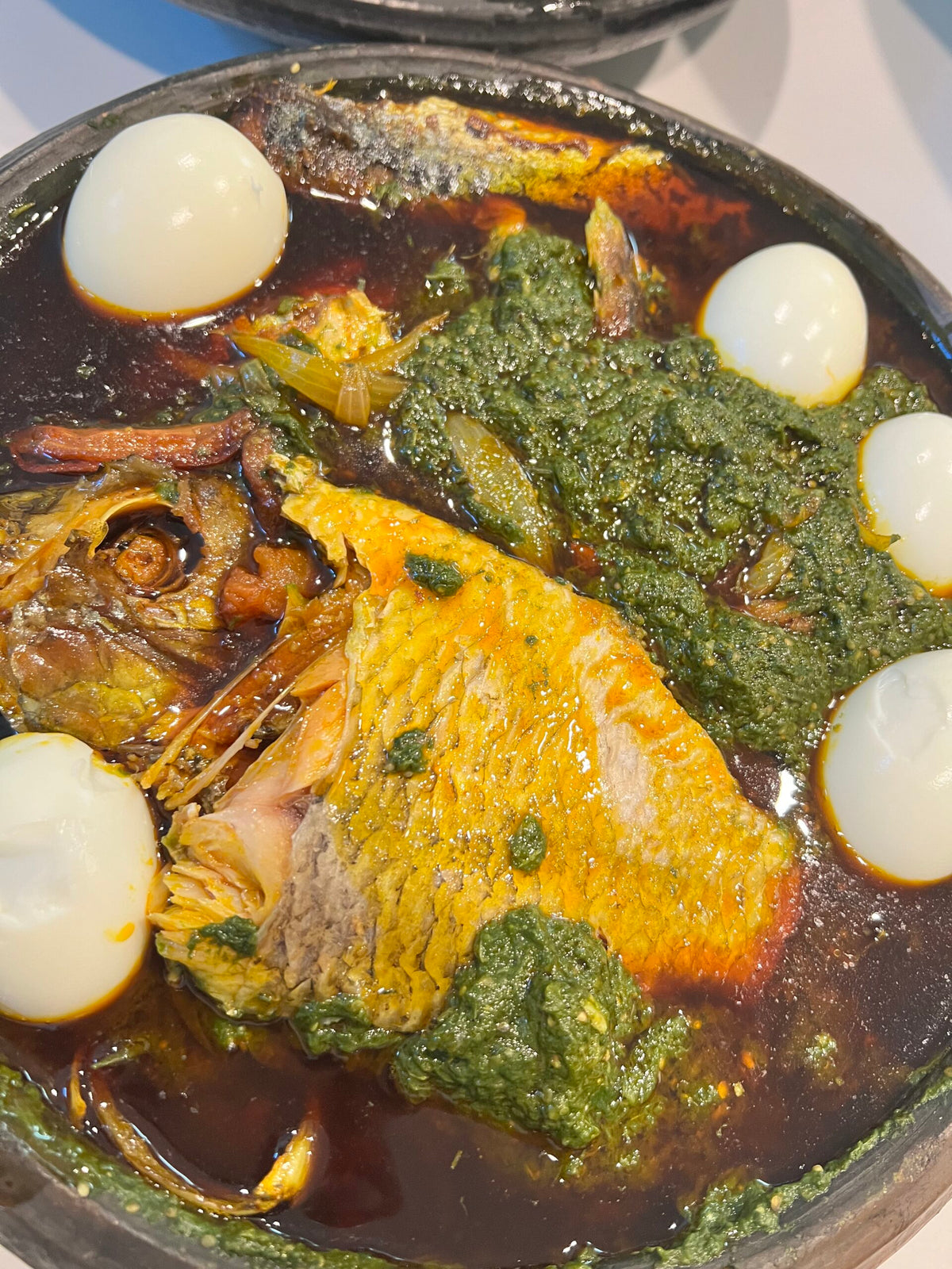 Sam's Kontomire Abomu with Yam